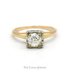 1/2ct Old Mine Cut Diamond Solitaire Engagement Ring in 14k Yellow Gold - Thumbnail 1