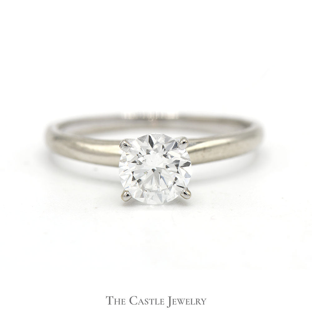 Lab Grown 1ct SI2 E Diamond Solitaire Engagement Ring in 14k White Gold