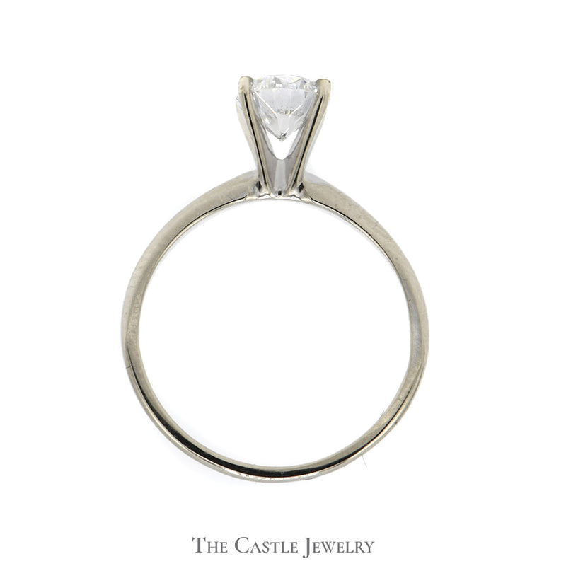 Lab Grown 1ct SI2 E Diamond Solitaire Engagement Ring in 14k White Gold