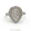 1cttw Pear Shaped Diamond Cluster Ring with Double Halo and Accents in 10k White Gold - Thumbnail 1