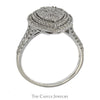 1cttw Pear Shaped Diamond Cluster Ring with Double Halo and Accents in 10k White Gold - Thumbnail 2