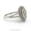 1cttw Pear Shaped Diamond Cluster Ring with Double Halo and Accents in 10k White Gold - Thumbnail 3
