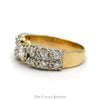 1cttw Round Diamond Solitaire with Double Row of Diamond Accents in 14k Yellow Gold - Thumbnail 3