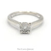 1/3cttw Diamond Cluster Engagement Ring in 10k White Gold Cathedral Mounting - Thumbnail 1