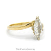 .85ct Marquise Shaped Diamond Solitaire Engagement Ring in 14k Yellow Gold Bypass Setting - Thumbnail 3