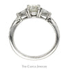 Round VVS2 Diamond Engagement Ring with Trillion Cut and Round Cut Accents in Platinum - Thumbnail 2