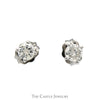 1/2cttw Round Brilliant Cut Diamond Stud Earrings in 10k White Gold - Thumbnail 1