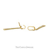 14k Tri-Gold Flat Beaded Dangle Earrings with Leverback Posts - Thumbnail 2