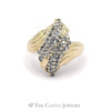 1/2 Carat Round Diamond Cluster with Ridged Polished Sides in 10KT Yellow Gold - Thumbnail 1