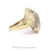 1/2 Carat Round Diamond Cluster with Ridged Polished Sides in 10KT Yellow Gold - Thumbnail 3