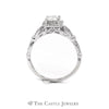 1.25CTTW Round Diamond Halo Engagement Ring with Twisted Sides in 14K White Gold - Thumbnail 2