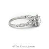 1.25CTTW Round Diamond Halo Engagement Ring with Twisted Sides in 14K White Gold - Thumbnail 3