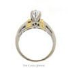 Round Diamond Engagement Ring with Princess Cut Diamond Accents in 14k Two Tone Yellow and White Gold - Thumbnail 2