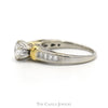 Round Diamond Engagement Ring with Princess Cut Diamond Accents in 14k Two Tone Yellow and White Gold - Thumbnail 3