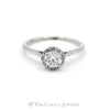 3/4cttw Round Diamond Engagement ring with Diamond Halo in 14k White Gold - Thumbnail 1