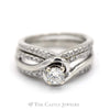 3/4cttw Diamond Bridal Set with Diamond Accents & Matching Band in 14k White Gold - Thumbnail 1