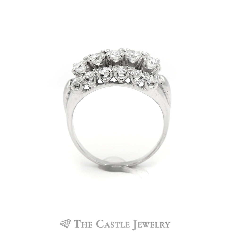 2CTTW Ornate Diamond Cocktail Ring in 14KT White Gold