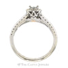 Adrianna Papell Designer Princess Cut Engagement Ring with Diamond Halo & Accents in 14k White Gold - Thumbnail 2