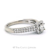 Adrianna Papell Designer Princess Cut Engagement Ring with Diamond Halo & Accents in 14k White Gold - Thumbnail 4