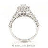 Round Diamond Engagement Ring with Diamond Halo & Accents in 14k White Gold Cathedral Mounting - Thumbnail 2