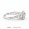Round Diamond Engagement Ring with Diamond Halo & Accents in 14k White Gold Cathedral Mounting - Thumbnail 3