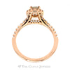 1cttw Round Diamond Bridal Ring with Diamond Halo & Matching Diamond band in 18k Rose Gold - Thumbnail 2