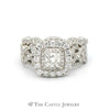 Neil Lane 1.82cttw Princess Cut Bridal Set  with Double Halo and Matching Band in 14k White Gold - Thumbnail 1