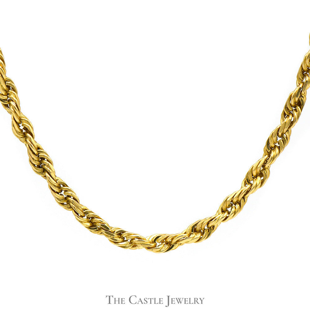 14k Yellow Gold 22 Inch Rope Chain with Barrel Clasp – The Castle Jewelry