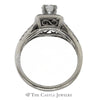 1cttw Round Diamond Engagement Ring with Square Shaped Halo And Diamond Accented Split Shank Sides in 14k White Gold - Thumbnail 2