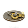 10k Two Tone Diamond Cut Interlocking Heart Pendant in 10k White and Yellow Gold - Thumbnail 3