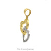 10k Two Tone Diamond Cut Interlocking Heart Pendant in 10k White and Yellow Gold - Thumbnail 2