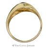 Men's Round Black Lindy Star Sapphire Ring in 10k Yellow Gold - Thumbnail 2