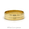 14k Yellow Gold 6.5mm Ridged & Polished Wedding Band Size 12.25 - Thumbnail 1