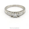 3 Stone Princess Cut Diamond Engagement Ring with Channel Set Diamond Accents in 14k White Gold - Thumbnail 1