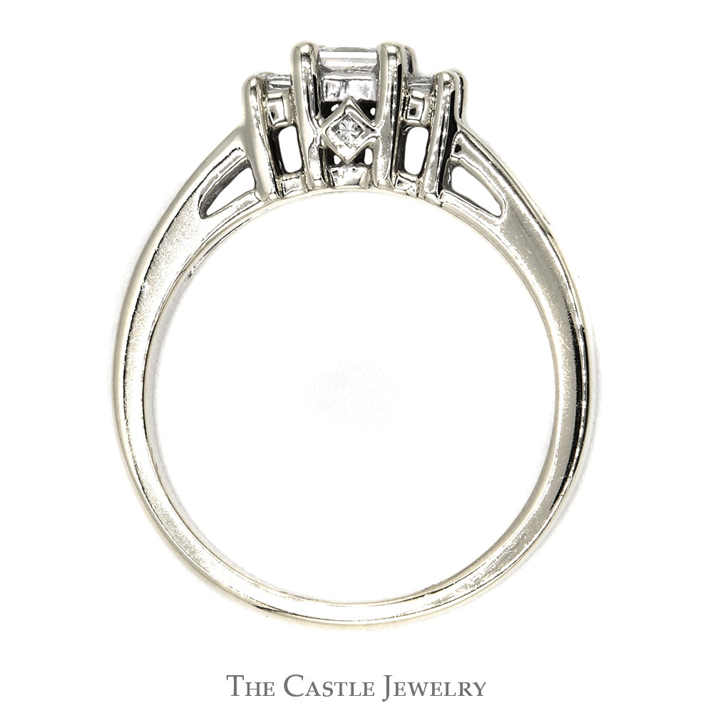 Stone Princess Cut Diamond Engagement Ring with Channel Set