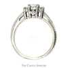 3 Stone Princess Cut Diamond Engagement Ring with Channel Set Diamond Accents in 14k White Gold - Thumbnail 2