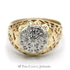Kentucky Diamond Cluster Ring with Filigree Sides in 14k Yellow Gold - Thumbnail 1
