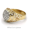 Kentucky Diamond Cluster Ring with Filigree Sides in 14k Yellow Gold - Thumbnail 3