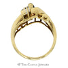Marquise Cut Sapphire Ring with Round Diamond and Sapphire Accents in 10k Yellow Gold - Thumbnail 2