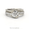 Tension Set Diamond Solitaire Bridal Set with Channel Set Diamond Accents in 14k White Gold - Thumbnail 1