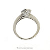 Tension Set Diamond Solitaire Bridal Set with Channel Set Diamond Accents in 14k White Gold - Thumbnail 2
