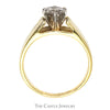 1.12ct Light Brown SI1 Diamond Solitaire Engagement Ring in 14k Yellow Gold Cathedral Mounting - Thumbnail 2