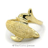 14k Yellow Gold Textured Dolphin Ring - Thumbnail 1