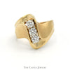 1/2cttw 3 Diamond Swirled Bypass Ring with Brushed/Polished Detail in 14k Yellow Gold - Thumbnail 1