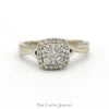 1/2cttw Diamond Cluster Engagement Ring with Diamond Halo in 10k White Gold with Twisted Sides - Thumbnail 1
