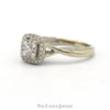 1/2cttw Diamond Cluster Engagement Ring with Diamond Halo in 10k White Gold with Twisted Sides - Thumbnail 3
