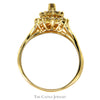 Marquise Shaped 1cttw Diamond Cluster Ring in 14k Yellow Gold Split Shank Setting - Thumbnail 2