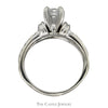 3/4cttw Princess Cut Diamond Bridal Set with Accents and Matching Twisted Band in 14k White Gold - Thumbnail 2