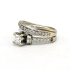 3/4cttw Princess Cut Diamond Bridal Set with Accents and Matching Twisted Band in 14k White Gold - Thumbnail 3
