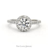 1.35cttw Lab Grown Round Diamond Engagement Ring with Halo and Accented Sides in 14k White Gold - Thumbnail 1